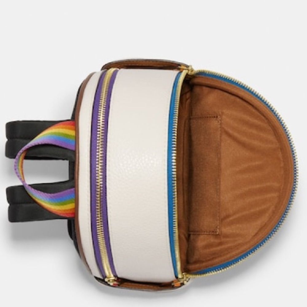 Coach Mini Court Backpack With Rainbow Coach Logo New With Tags - Picture 6 of 15
